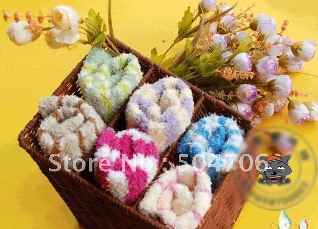 Free Shipping Fashion Women's Warm Villus Towel Ankle Socks Sock Slippers Sox Floor Socks Mix Color