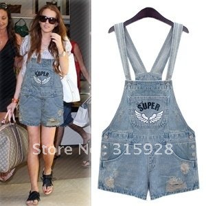 Free Shipping fashion women's Washed strap denim shorts 8850 hot shorts