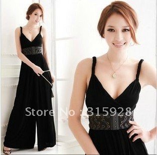 Free Shipping fashion women summer clothing V-neck piece harness piece pants jumpsuit culottes 1520