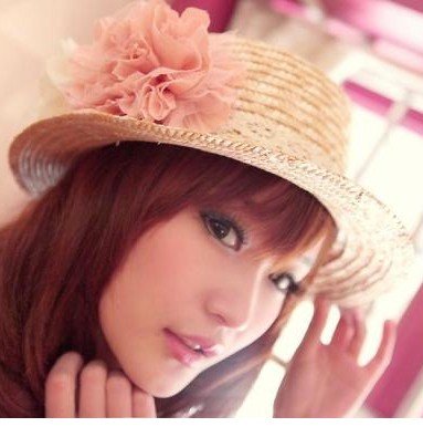 Free Shipping  Fashion Women Summer Straw Sun Hat  With Flower Min.Order Is $15 (Mix Order) A0077