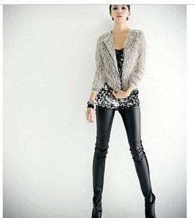 Free Shipping! Fashionable imitation leather thin body Leggings