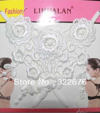 Free Shipping Fashionable Three Pieces  Flowers Embellished Shoulder Girdle White SY11062708