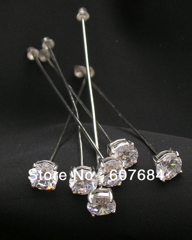 Free Shipping Faux Diamond Pins Crystal Zircon 8mm 120pcs/Lot Wedding Prom Bouquet Corsage Floral Accessiries