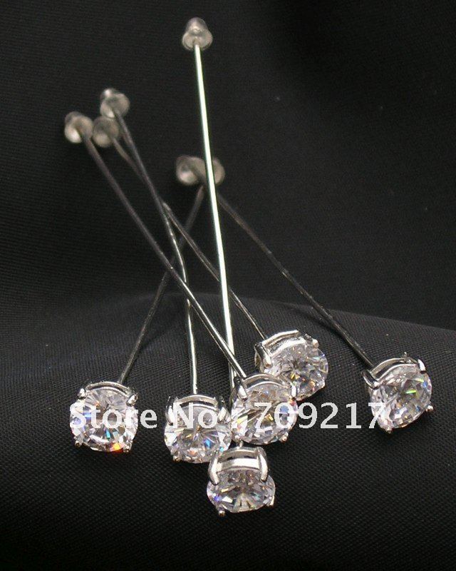 Free Shipping Faux Diamond Pins Crystal Zircon 8mm Size 120pcs/Lot Wedding Bouquet Corsage Floral Accessories