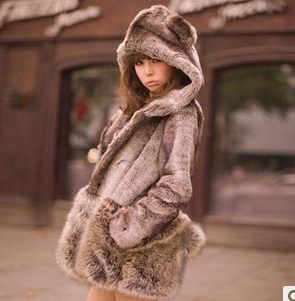 Free Shipping faux fur thick women's long outerwear overcoat soft bear fur coat winter coat warm long coat jacket clothes