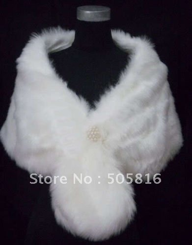 Free shipping Faux Fur Wrap Shrug Bolero Bridal Shawl J05