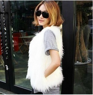 Free shipping Faux thickening thermal vest fur cape vest waistcoat fur coat cardigan