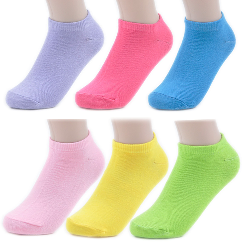 Free shipping Female  100% cotton candy color shallow mouth cute socks