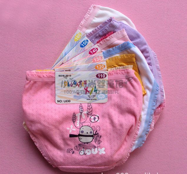 Free shipping Female child  cotton thin cutout bread pants female child panties