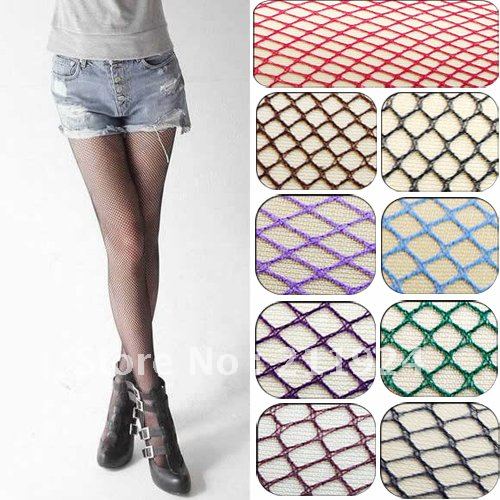 Free shipping Female multicolour cutout small mesh small mesh fishnet stockings pantyhose fishing net socks white silk socks