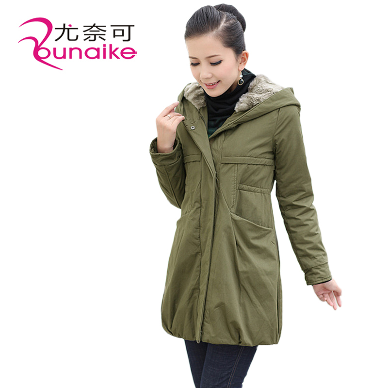 free shipping female plus size casual thickening thermal medium-long outerwear 713