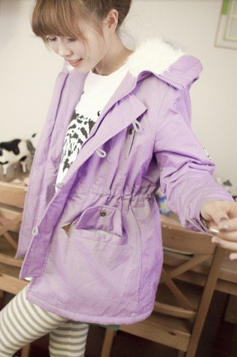 Free shipping! Female raccoon hair pumpkin yellow cotton-padded jacket