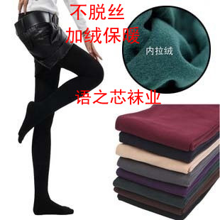 Free shipping Female socks warm thermal pants plus velvet pantyhose legging socks velvet