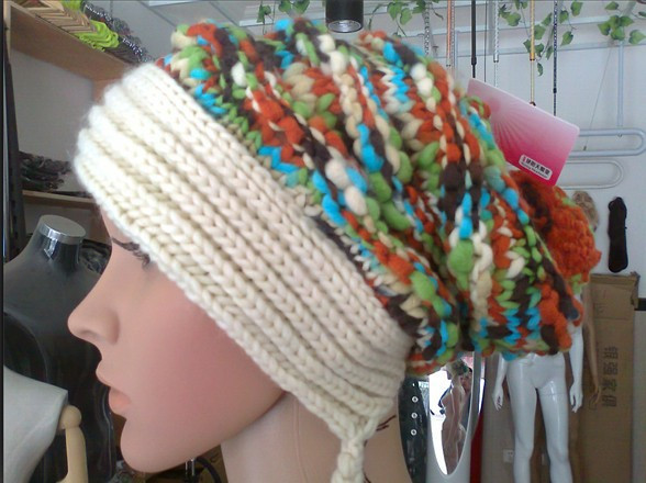 free shipping Female winter warm knitted hat knitted hat handmade hat big ball cap multicolour hats
