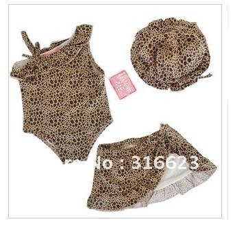 Free Shipping first-class qualitybaby girl Leopard print bikini swimwear 3~7T,child swimsuit,baby swimming suit, baby kid costum