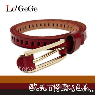 Free shipping First layer of cowhide women's strap belt female real leather waistband fashion all-match belt  unique design