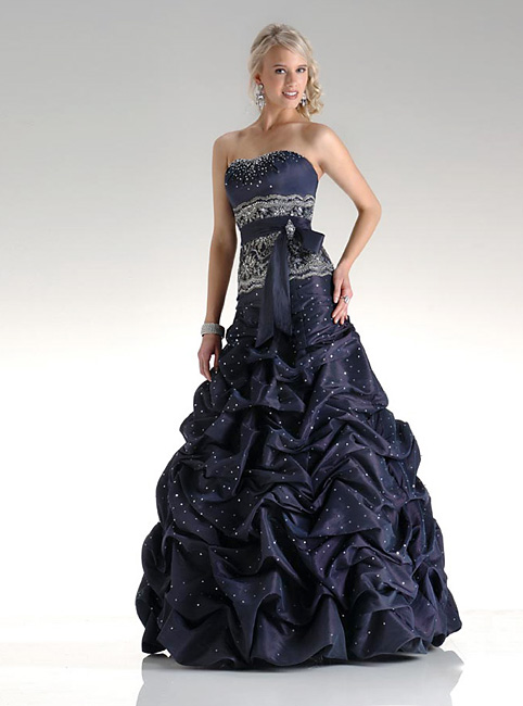 Free Shipping Fitted Taffeta Strapless Draped Skirt Gown, #PPD0022W