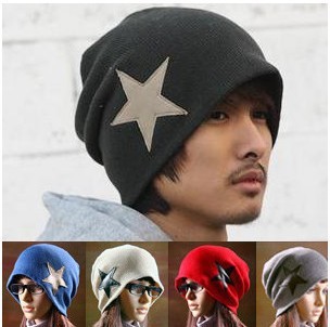 Free shipping Five-pointed star loose non-mainstream sleeve cap / Hat / knitting wool hat lovers