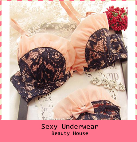 Free shipping flounced lace crochet gather bra underwear sexy sweet underwear lady sexy comfortable bra set F0077