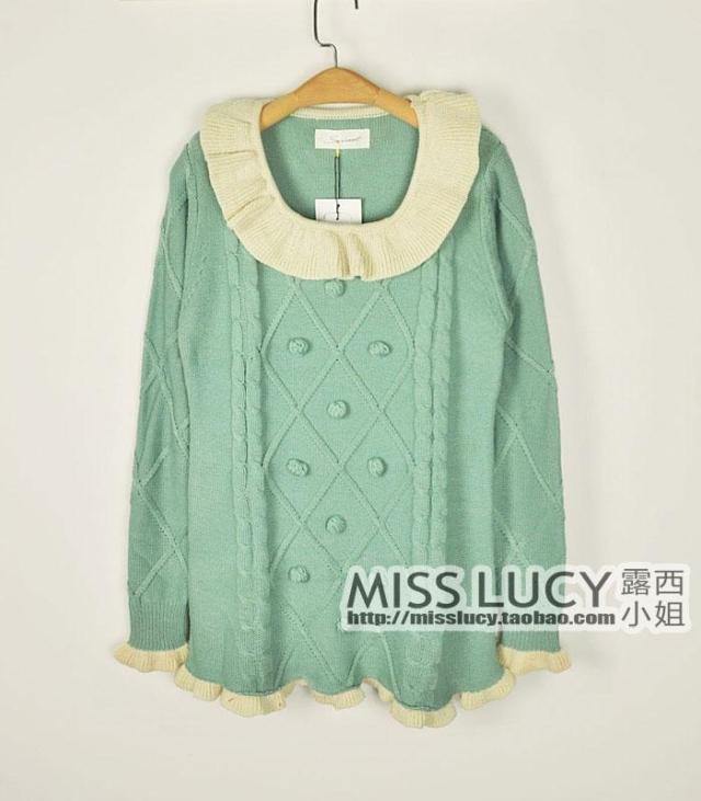 Free Shipping Flower collar long sweater three-dimensional sphere wholesale