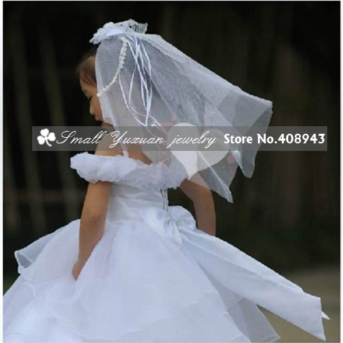 Free shipping Flower Girl 's Mantilla Wedding Mantilla Children Mantilla Headbands/Hair comb accessories/Wedding veil HS90157