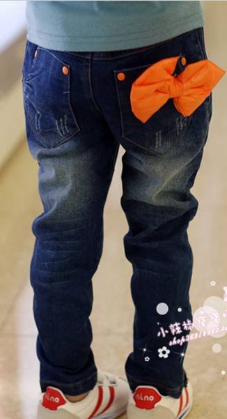Free shipping ! Fold pocket girls Haren pants jeans fashion boy Pants Girls female jeans brand children's trousers