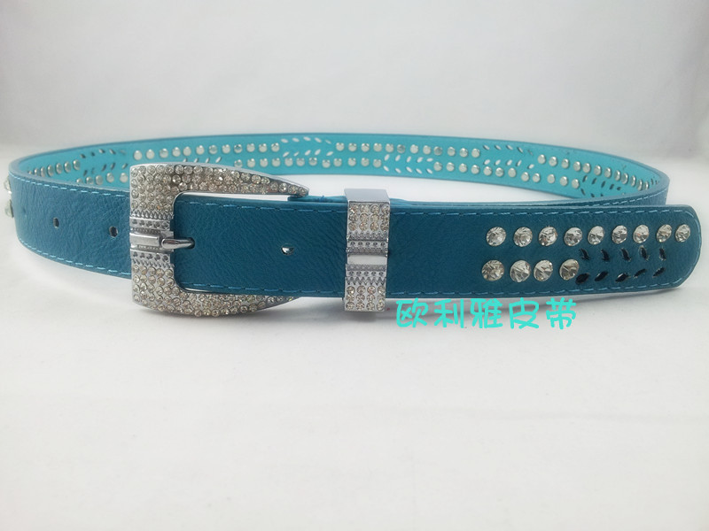 Free shipping for china air post mail/ leather belt for woman/ Genuine leather/crystaldecorate /retail or wholesale