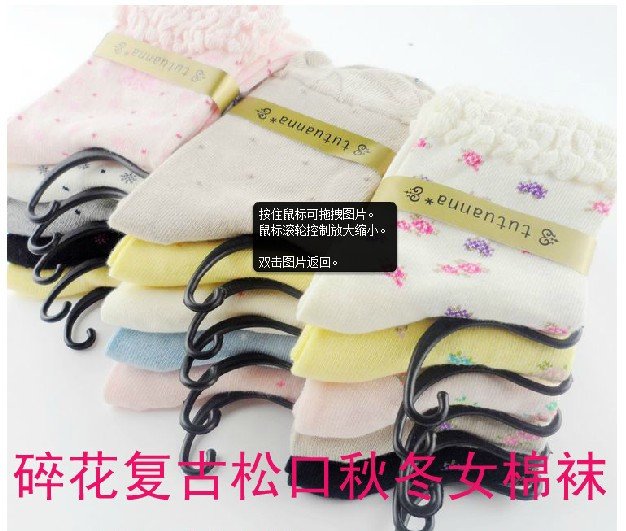 Free shipping for knee-high socks women's socks autumn and winter 100% cotton socks