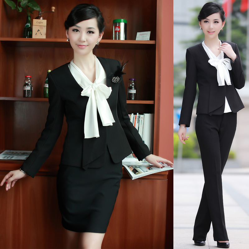 Free shipping Formal spring ol women's work wear suit set fashion skirt piece set work wear
