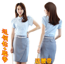 Free shipping Formal work wear women 2013 summer shirt elegant gentlewomen set ol skirt female