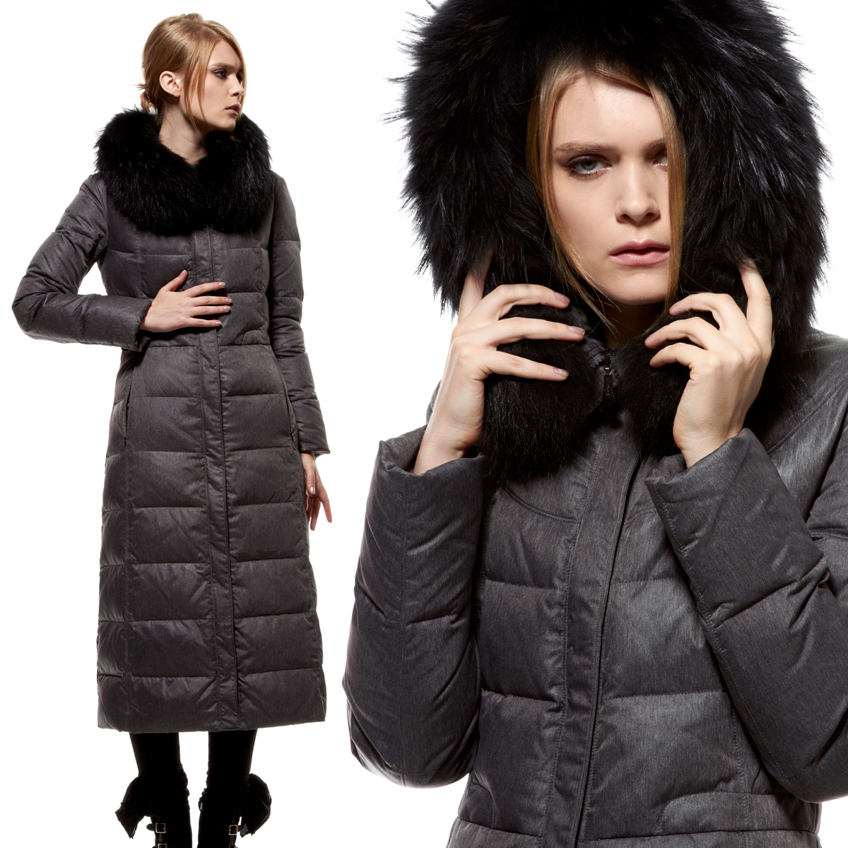 FREE SHIPPING FREE BELT 2012 winter luxury large fur collar thickening down coat ladies long jacket outwear fashion coat