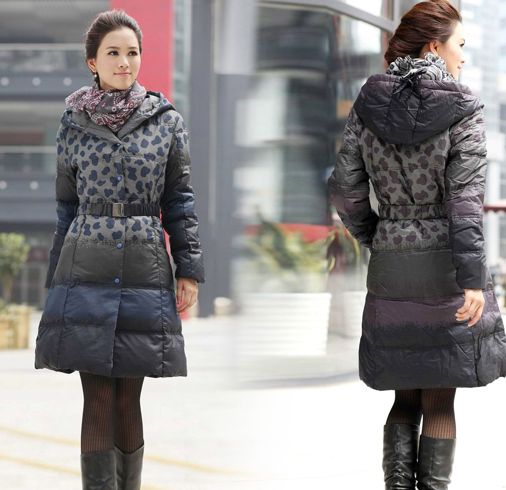 FREE SHIPPING FREE BELT 2012 winter luxury large thickening down coat ladies medium-long jacket outwear fashion coat