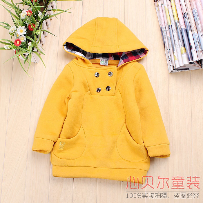Free shipping Free shipping Clothing baby clothes 2012 autumn and winter thickening outerwear 100% cotton long-sleeve sweatshirt