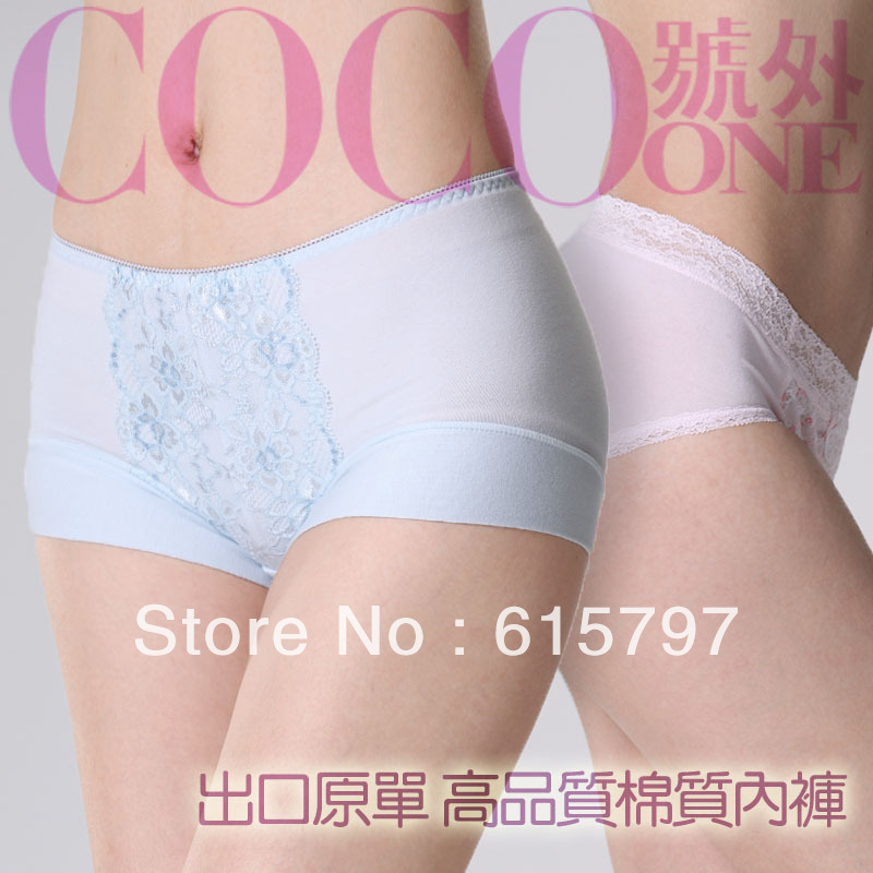 Free shipping Free shipping! Lace seamless embroidery cotton panties