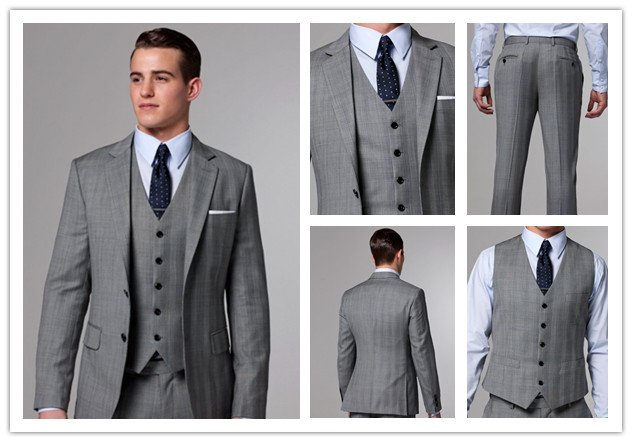 free shipping free shirt free bow free vest   grooms wedding attire with Single-Breasted 2 Buttons mens wedding suit NO.0094