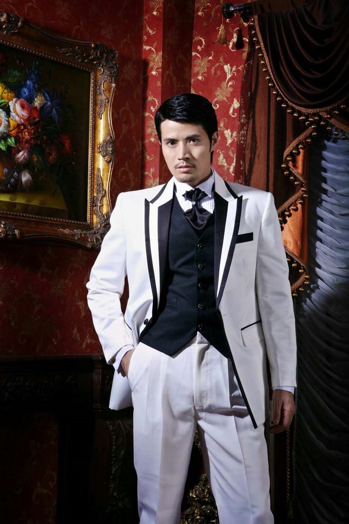 free shipping free shirt free bow  mens wedding tuxedo  with Single-Breasted 2 Buttons   NO.0119