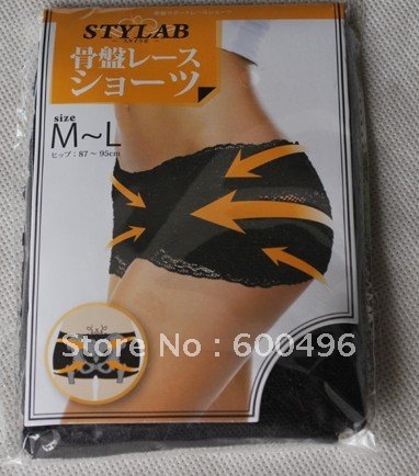 free shipping full lace design Japanese fashion underwear compiled pelvis correction functional underwear 10pcs/lot