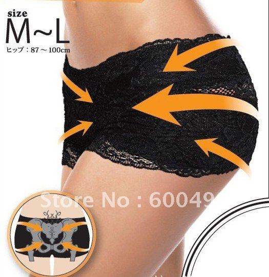 free shipping full lace design Japanese fashion underwear compiled pelvis correction functional underwear 20pcs/lot
