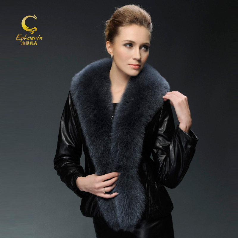 Free shipping Fur outerwear 2011 large fox fur leather clothing female outerwear short design slim sheepskin clothes