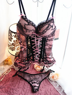 Free shipping! Gauze shaper sexy lace cutout crotch pink body shaping beauty care clothing bone clothing