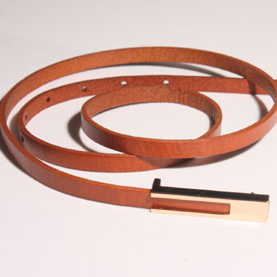 Free Shipping Genuine leather black coffee all-match fashion belly chain thin belt pink women's camel cowhide strap p023