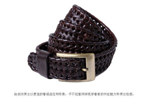 Free shipping genuine leather braided belt,lady/women hollow out cow leather cowhide oxhide belt