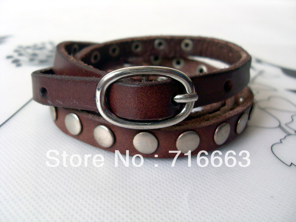Free shipping Genuine leather Ladies Revit Belt Cute buckle Studs Fashion Skinny Jeans belt Wholesale/Retail