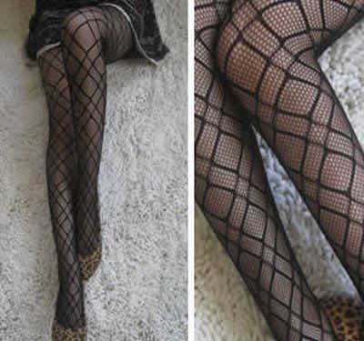 Free shipping geometric grid fishnet jacquard silk tights stockings sexy women fishnet pantyhose 2013 hot selling