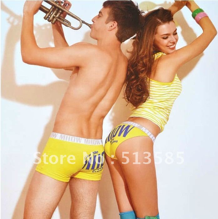 free shipping  Gift MAOREN underwear letter print 100% cotton male female trigonometric sexy lovers panties