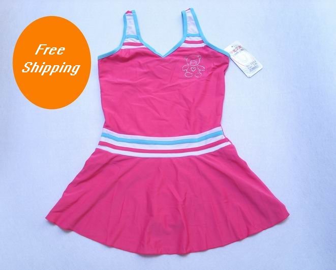 Free shipping + gifts  wholesale girls swimwear  swimsuits one piece for girl  swimming suits pink 8 pcs/lot