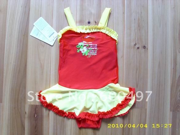 Free Shipping + gifts  wholesale quality kids swimwear swimsuits for girls one piece  girls swimming suits red 12 pcs/lot