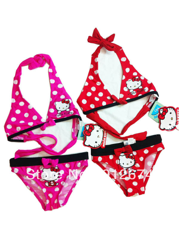 Free Shipping Girl's  Bikini Hello kitty Swimwear Children