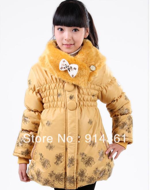 Free   shipping      Girl's cotton-padded jacket collars cotton-padded clothes cuhk children's clothing