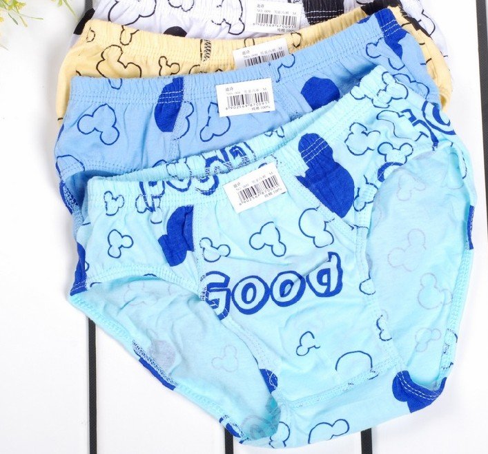 FREE SHIPPING girls and boys 100% cotton ,cute cartoon kids underwear,mikymouse cartoon in three colors breif